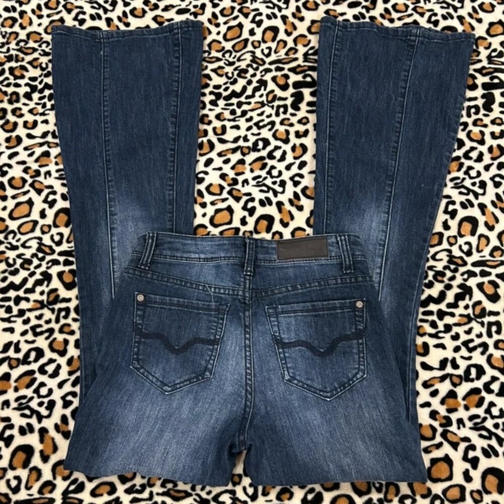 Dark blue flare jeans!